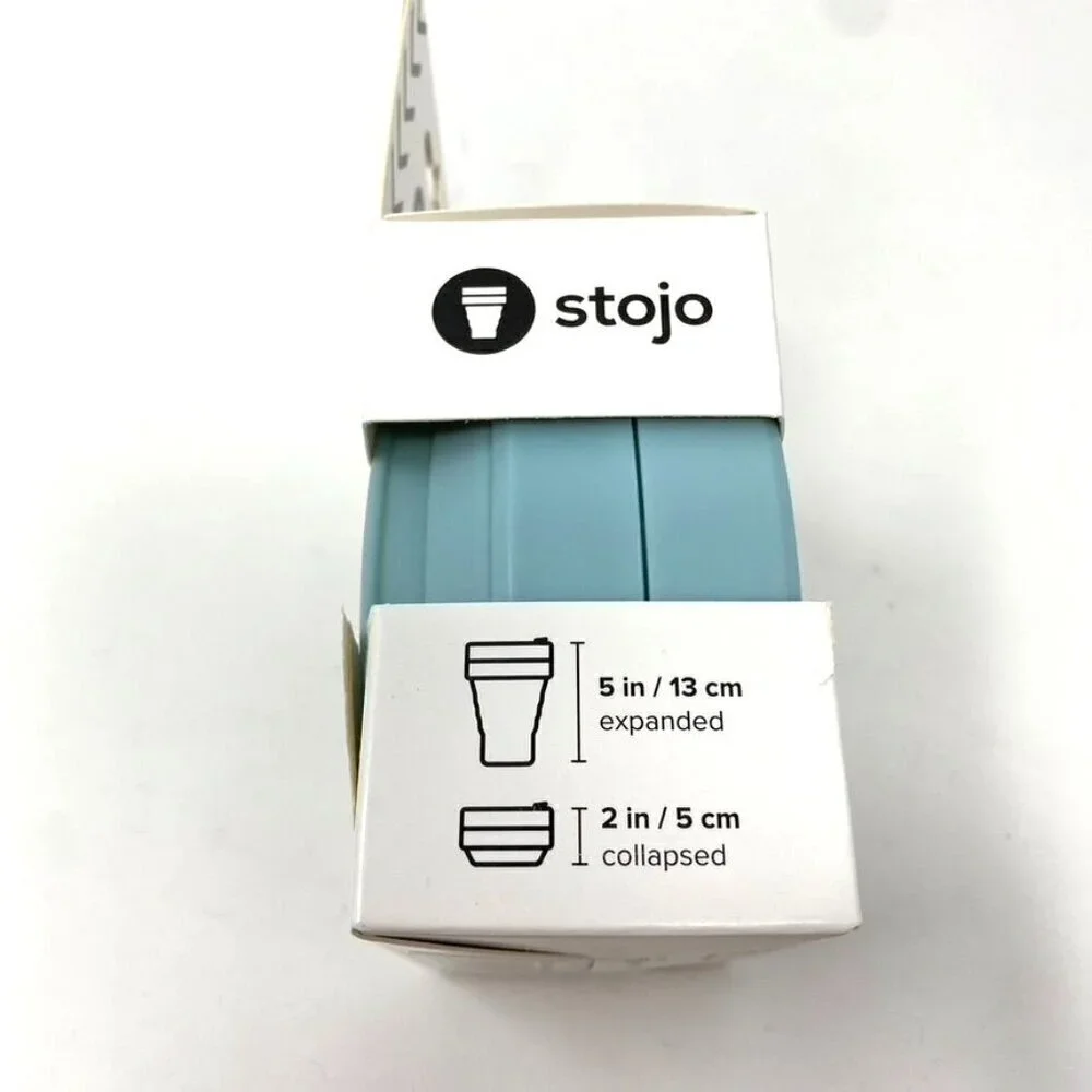 STOJO Collapsible 12 OZ Reusable To-Go Pocket Size Cup Hot/Cold Aquamarine